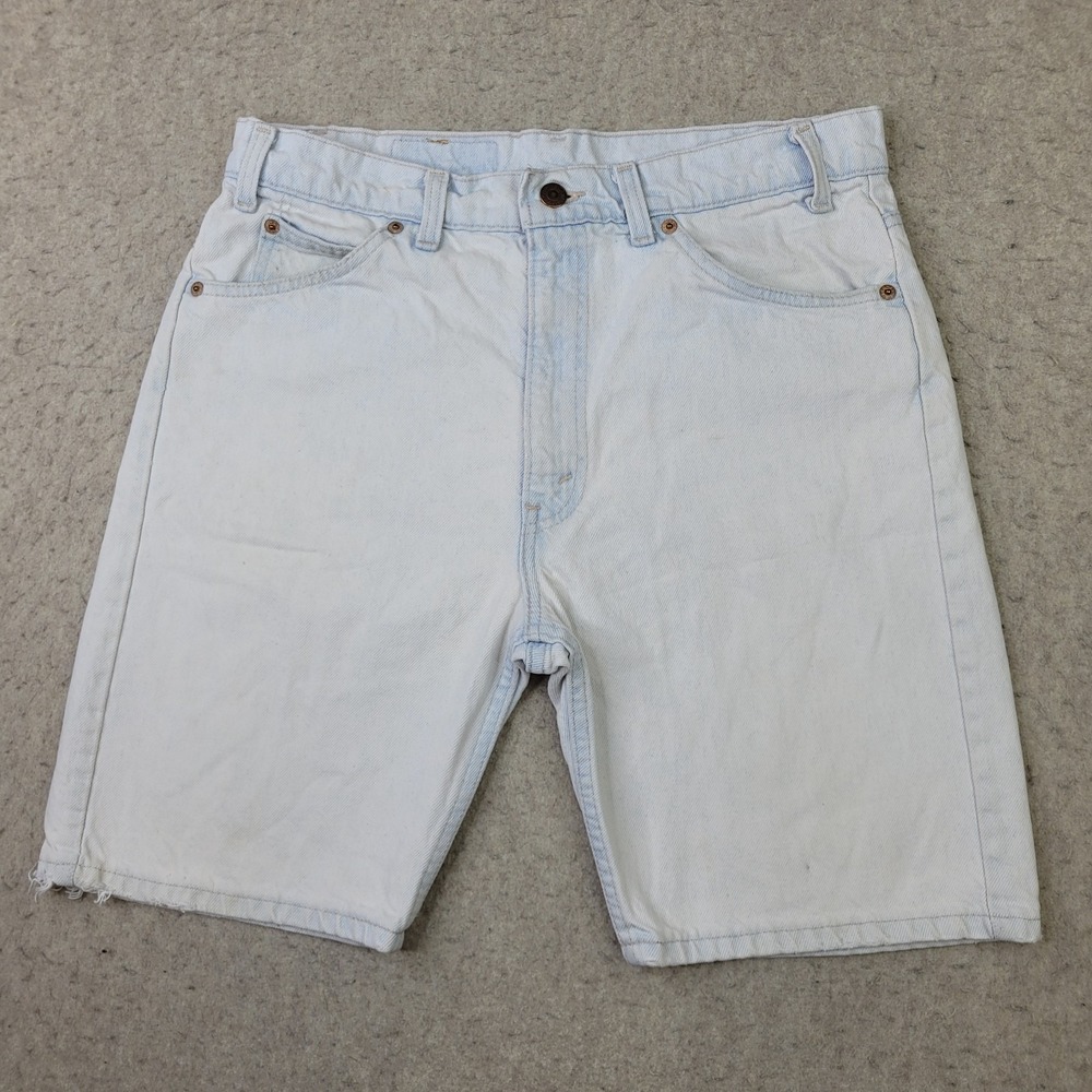 Vintage Levi's 505‎ Shorts Mens 33 Blue Denim Acid Wash Made In USA Orange Tab